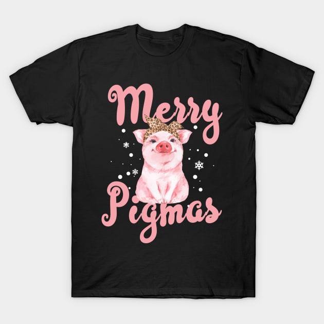 Merry Pigmas Pig Christmas Gift For Farmers Lover T-Shirt by ROMANSAVINRST